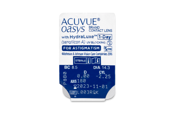 Acuvue Oasys 1-Day with HydraLuxe for Astigmatism Αστιγματικοί Ημερήσιοι (30 φακοί)