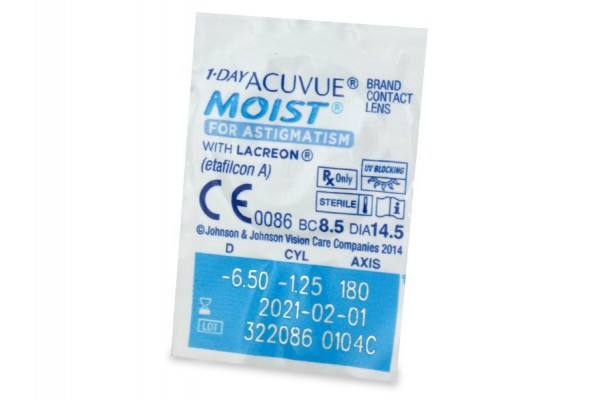 1-Day Acuvue Moist for Astigmatism Αστιγματικοί Ημερήσιοι (30 φακοί)