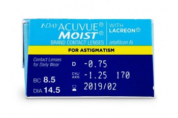 1-Day Acuvue Moist for Astigmatism Αστιγματικοί Ημερήσιοι (30 φακοί)