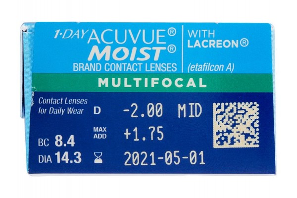 1-Day Acuvue Moist Multifocal Πολυεστιακοί Ημερήσιοι (30 φακοί)