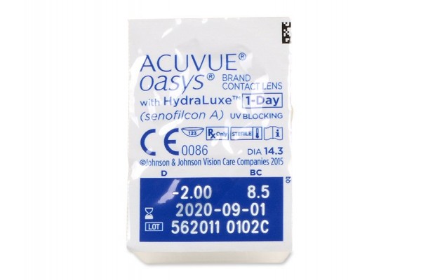 Acuvue Oasys 1-Day with HydraLuxe Μυωπίας Υπερμετρωπίας Ημερήσιοι (90 φακοί)