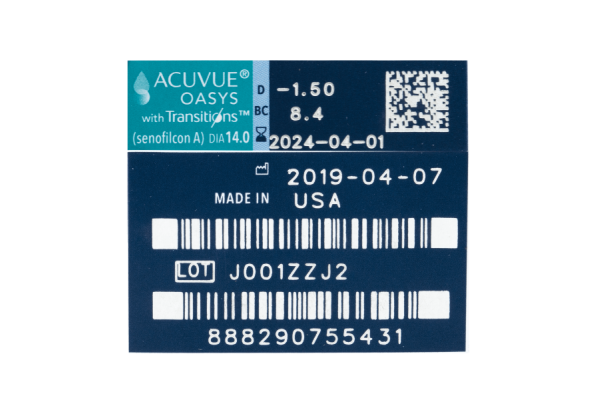 Acuvue Oasys with Transitions Δεκαπενθήμεροι (6 φακοί)