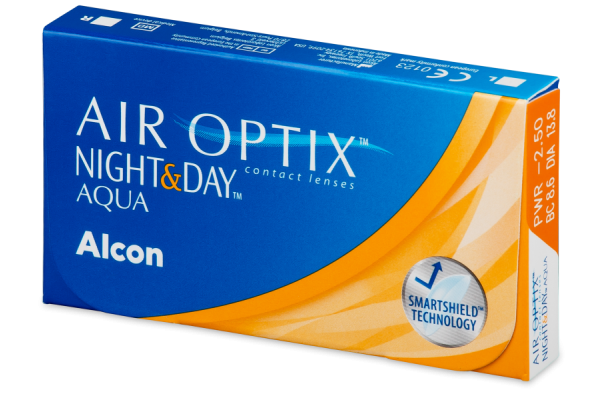 Air Optix Night & Day Aqua Μυωπίας Υπερμετρωπίας Μηνιαίοι (6 φακοί)