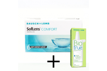 Soflens Comfort Μυωπίας Υπερμετρωπίας Μηνιαίοι (6 φακοί) + Οφθαλμικές Σταγόνες Biotrue 10ml