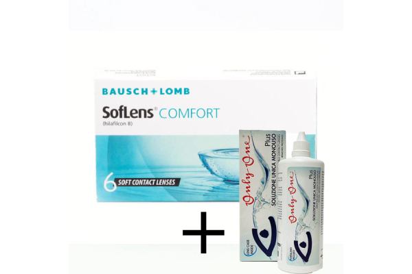 Soflens Comfort Μυωπίας Υπερμετρωπίας Μηνιαίοι (6 φακοί) + Υγρό Φακών Επαφής Only One 360ml