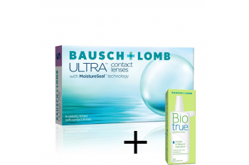 Bausch & Lomb Ultra Μυωπίας Υπερμετρωπίας Μηνιαίοι (6 φακοί) + Οφθαλμικές Σταγόνες Biotrue 10ml